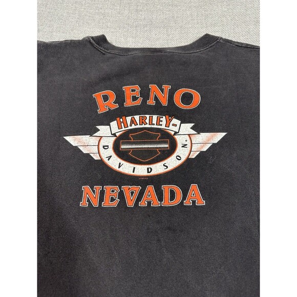 Vintage Women’s Harley Davidson Y2K Motorcycle T-Shirt Medium Reno NV Flame Wolf - Picture 6 of 11